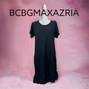 NWT BEAUTIFUL BLACK BCBGMAXAZRIA KNIT WOOL/CASHMERE DRESS Size M